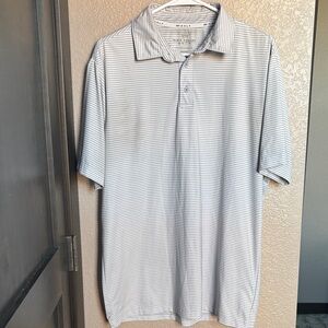 Rorie Whelan Golf Gray Striped Polo Shirt